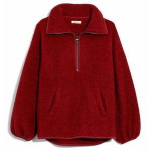 Madewell x Polartec Heathered Red Fleece Half-Zip Jacket XS/S